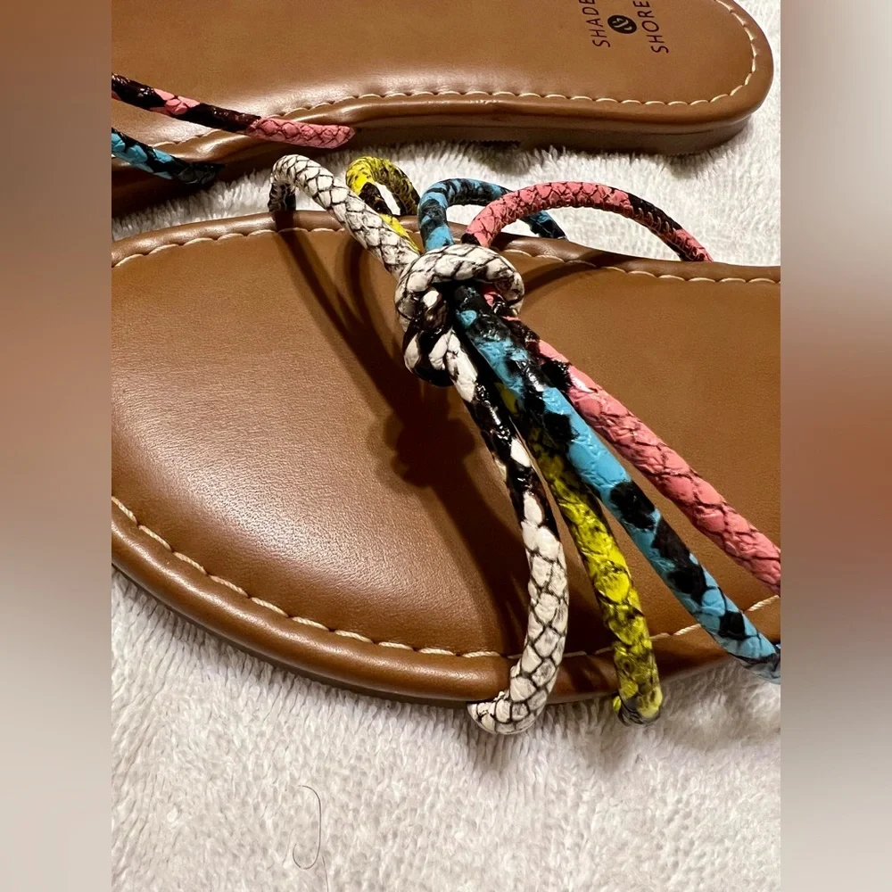 Shade and Shore multi-colored strappy sandal- Women Size 7 - Picture 2 of 5